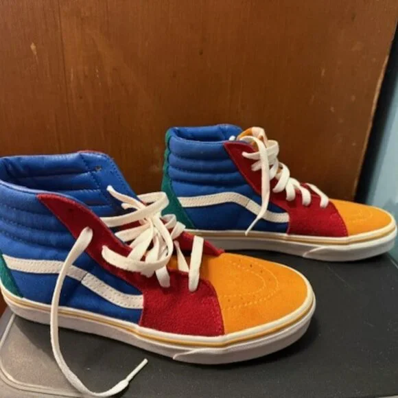 NWOT- Retro Vans Sk8-Hi colorblock suede multicolor – Unisex - 5Y / WM6.5 - RARE - Picture 8 of 16